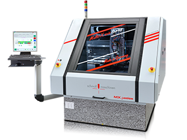 Take advantage of PCBA depaneling as part of DIVSYS Indianapolis PCB Manufacturing image shows machine with monitor