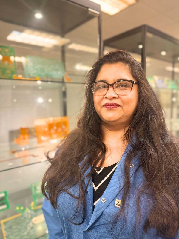 Pre-production Team Leader Nasima Tai of DIVSYS, a team of experts in Indianapolis PCBA Manufacturing